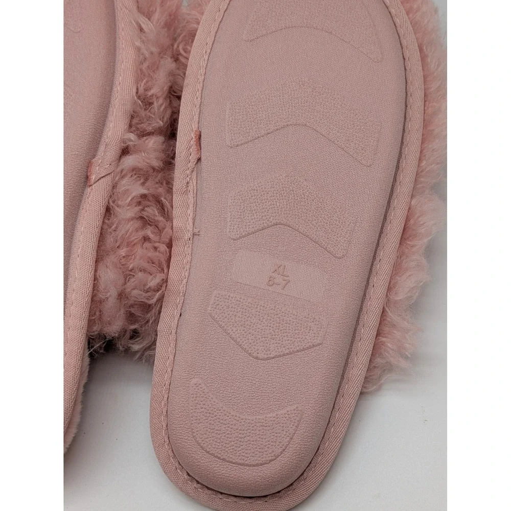 Art Class Cailey Pink Faux Fur Scuff Slippers Girls XL 6-7 NWT Cozy Plush